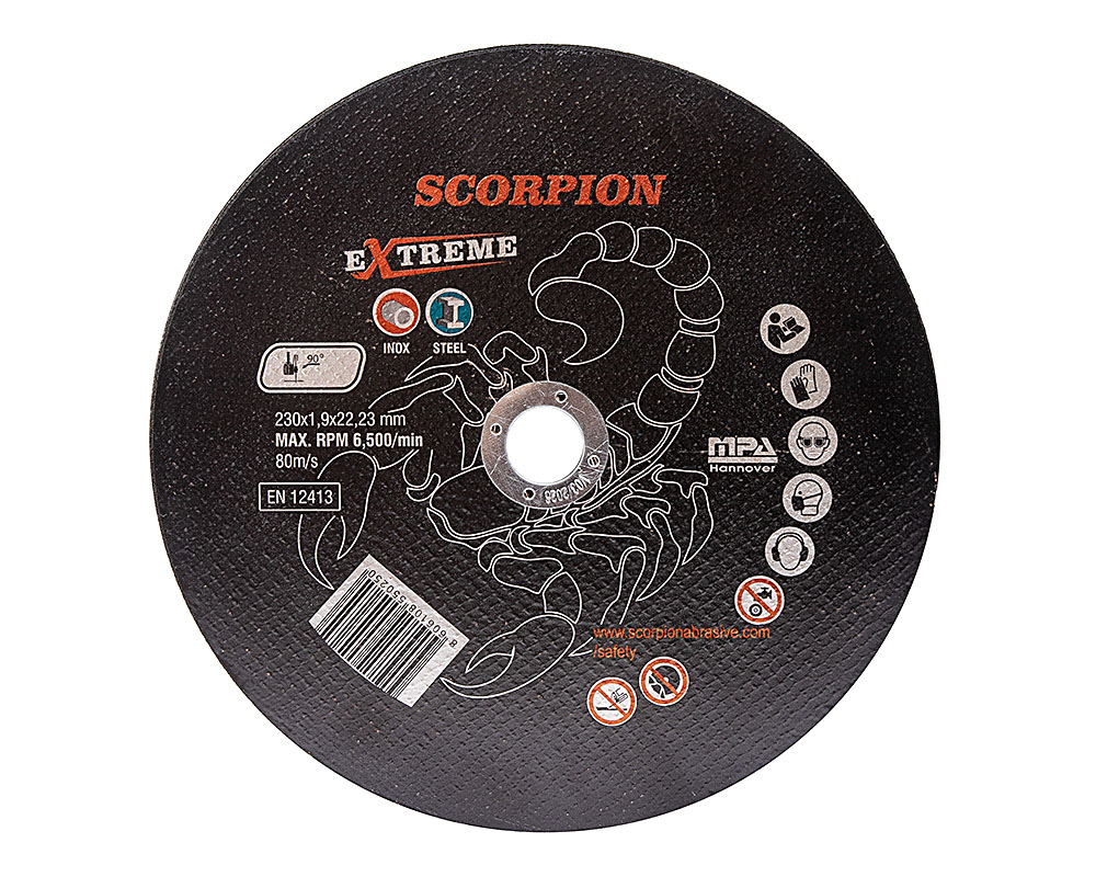 Абразивный отрезной диск Scorpion EXTREME 230x1,9x22мм Metal+Inox
