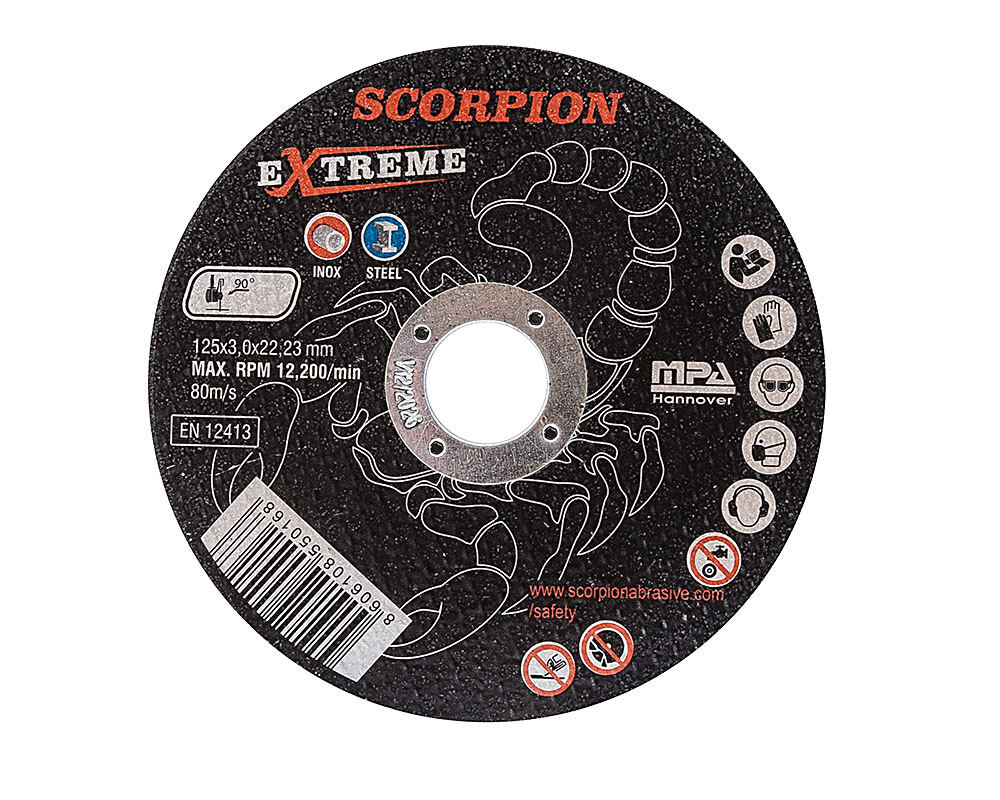 Абразивный отрезной диск Scorpion EXTREME 125х3,0х22мм Metal+Inox
