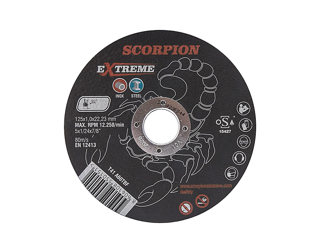 Абразивный отрезной диск Scorpion EXTREME 125х1,0х22мм Metal+Inox
