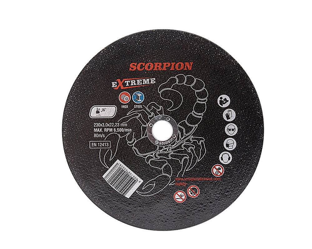 Абразивный отрезной диск Scorpion EXTREME 230x3,0x22мм Metal+Inox
